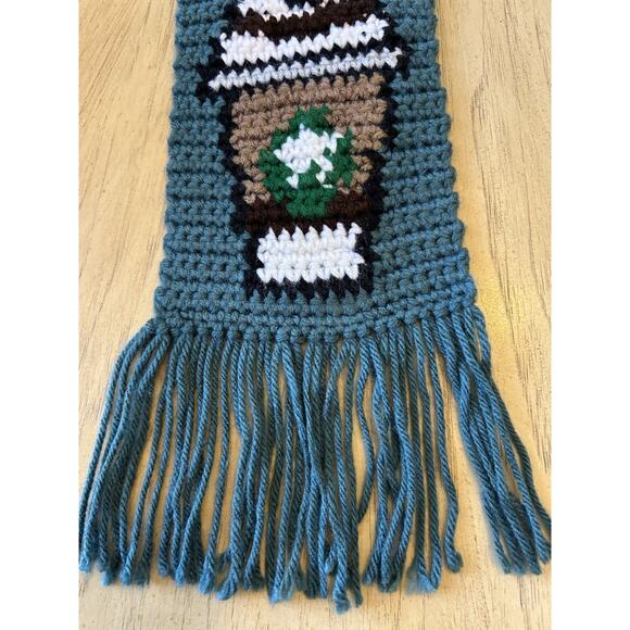 handmade crochet Starbucks wall hanging iced coffee Frappuccino Retro Boho NEW - Picture 6 of 7